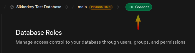 Supabase project page with Connect button highlighted
